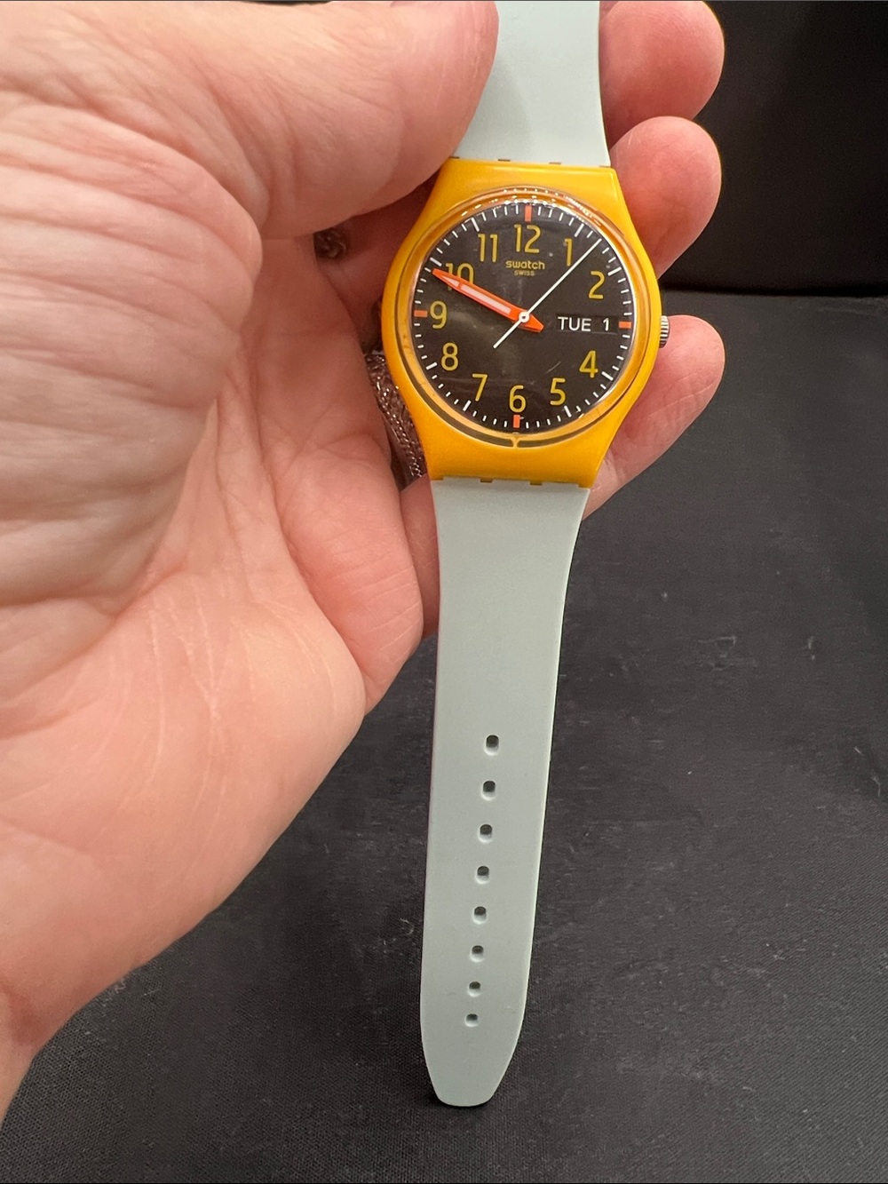 Swatch Mint Strap with Orange Case Analog Silicone Watch - Picture 4 of 8